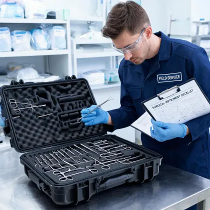 Field specialist preparing hospital visit